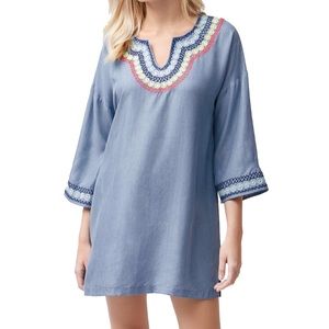 •Tommy Bahama• Chambray Embroidered Coverup Dress